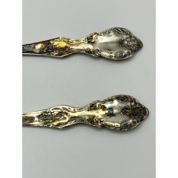 Vintage WM Rogers Grand Elegance Silver Plate Serving Fork and Spoon Extra Plate - Picture 6 of 6
